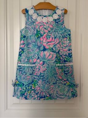 Lilly Pulitzer Little Lilly Classic Shift Dress In Full Bloom Girls Size 7